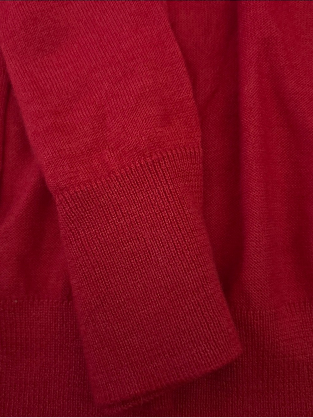 St. John Red poppy appliqué Front Cardigan - Picture 4 of 6